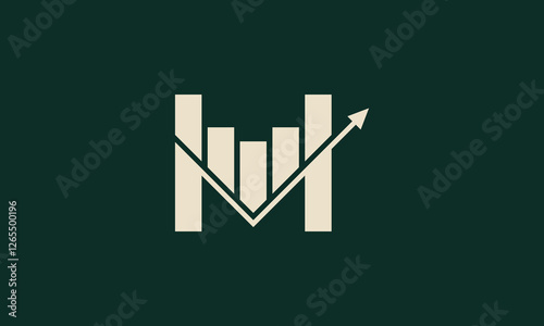 Letter m growth monogram logo design