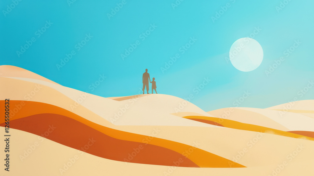 minimalist illustration of a desert minimalist illustration of a desert
