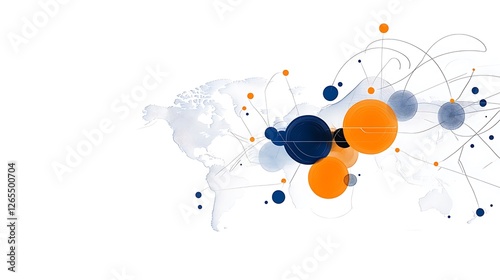 Global Network Connections: Abstract Digital Illustration AI Generated