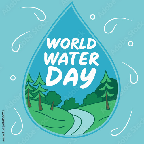 World Forest Day Vector Design with Trees, Greenery, and Nature Landscape, Celebrating Environmental Awareness