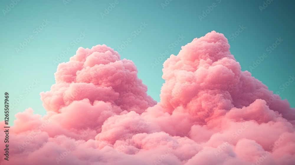 Dreamy pink clouds softly illuminated by gentle light. AI Generated Dreamy pink clouds softly illuminated by gentle light. AI Generated