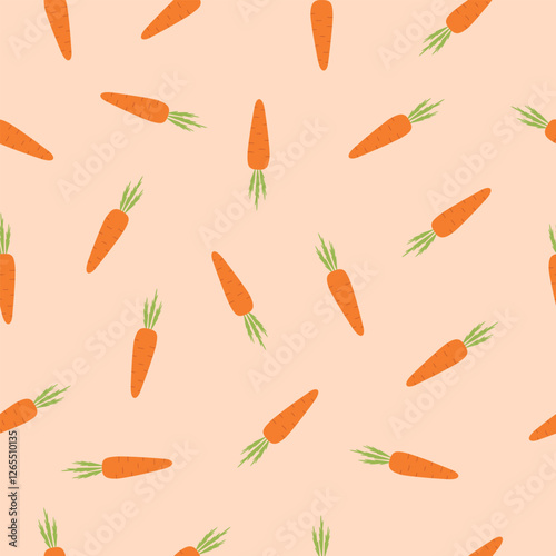Seamless carrot pattern. Food background. Vector illustration cartoon flat style