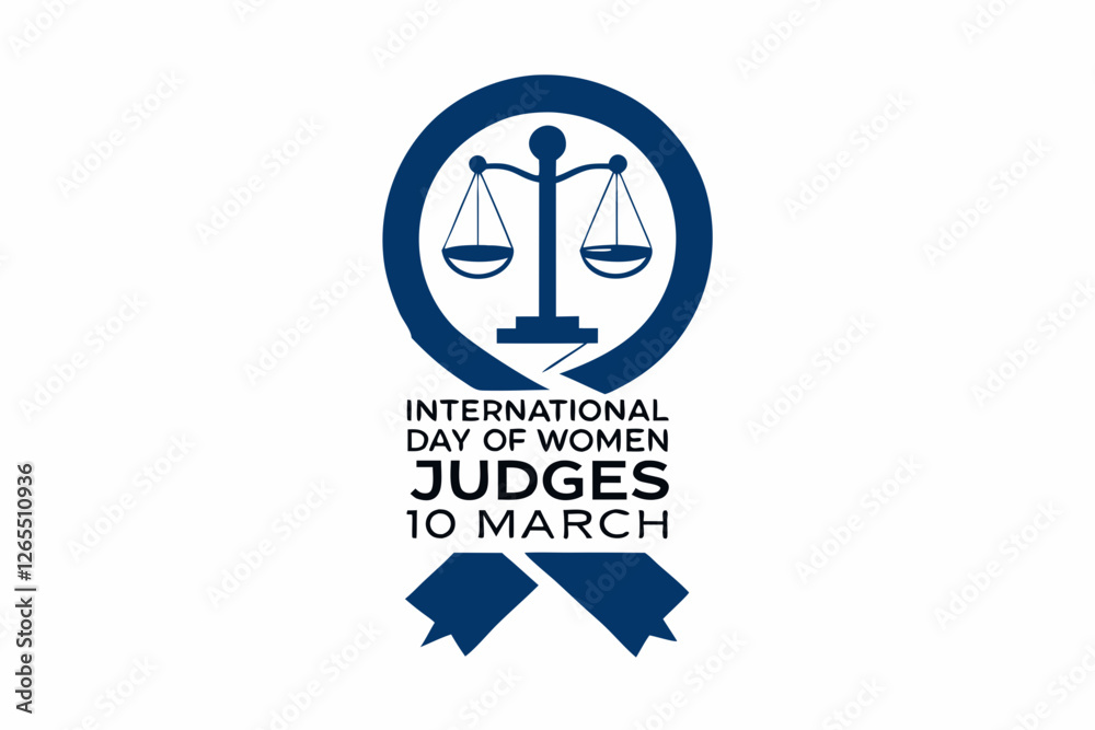 Vector Icon for International Day of Women Judges with Blue Scales of Justice, Legal Equality Representation Vector Icon for International Day of Women Judges with Blue Scales of Justice, Legal Equality Representation