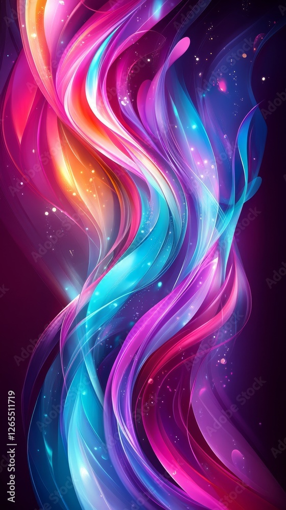 Fototapeta premium Abstract Fluid Waves of Colorful Light in Dreamlike Patterns