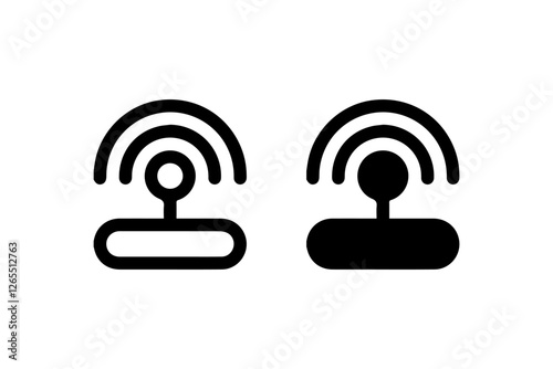 Black and White Wireless Signal Icons Vector