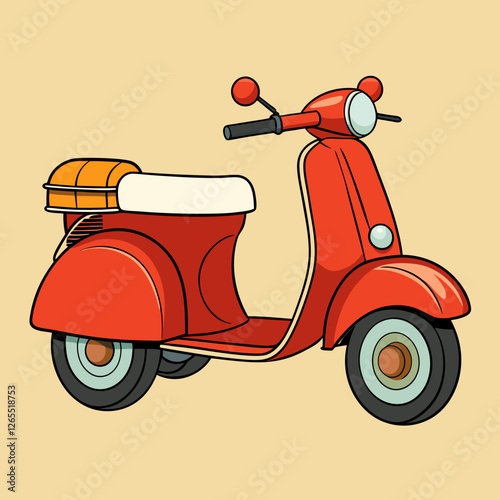 vintage scooter vector illustration