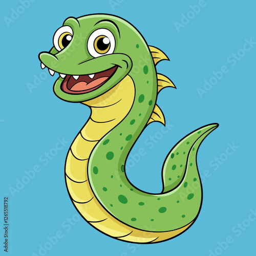 green snake cartoon