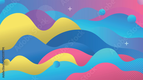 stunning colorful abstract wave background. Perfect for websites, presentations, and digital art. Featuring smooth gradients, 3D shapes, and modern aesthetics for a stylish visual appeal.