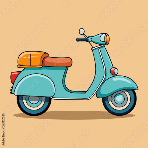 vintage scooter vector illustration