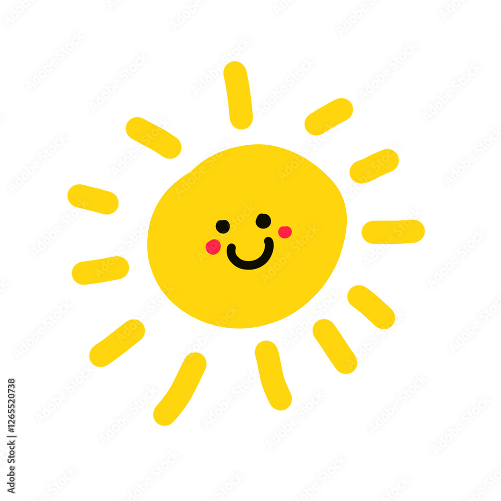 Cute cartoon illustration of the sun Cute cartoon illustration of the sun