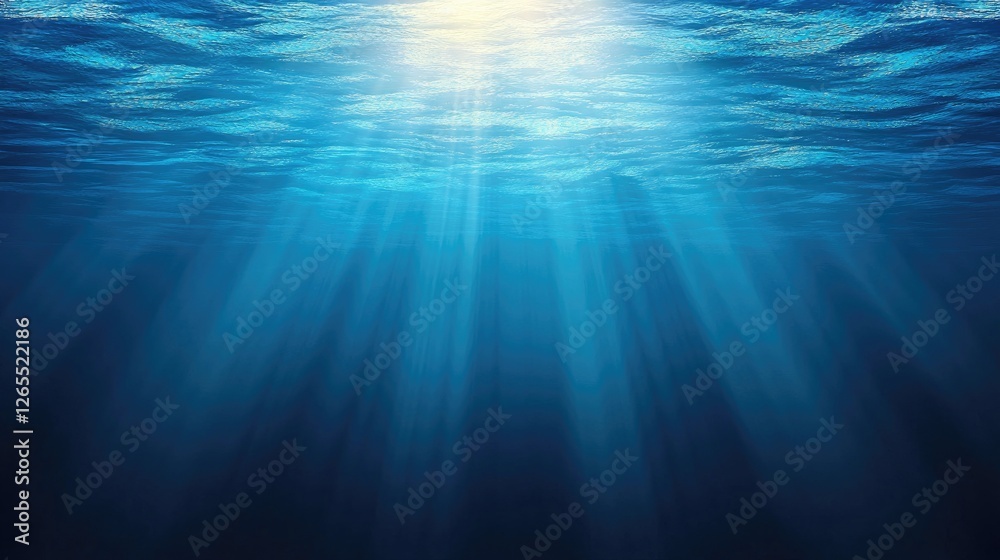 Fototapeta premium A deep ocean blue background with soft ripples and gentle waves.