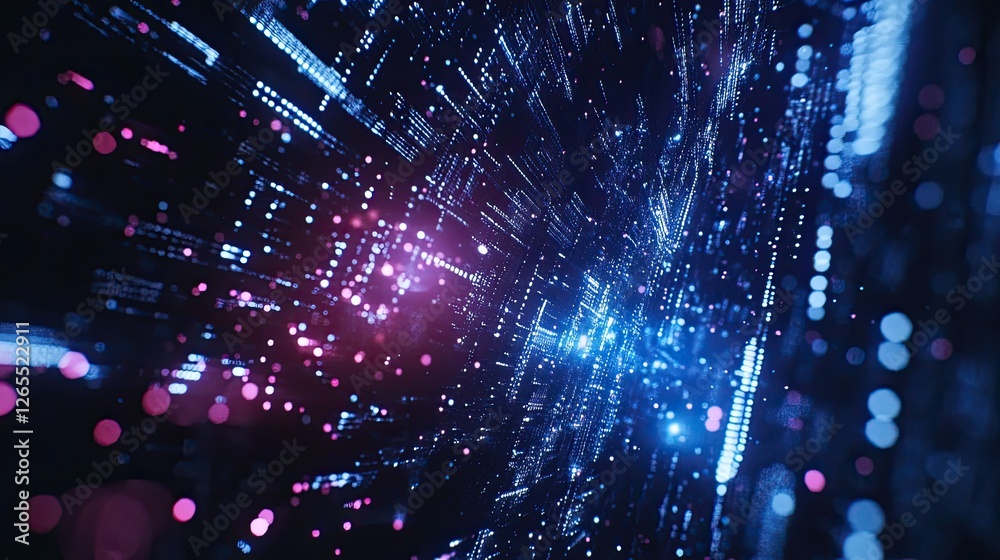 Fototapeta premium A financial growth concept with ascending bar graphs on a dark digital screen.