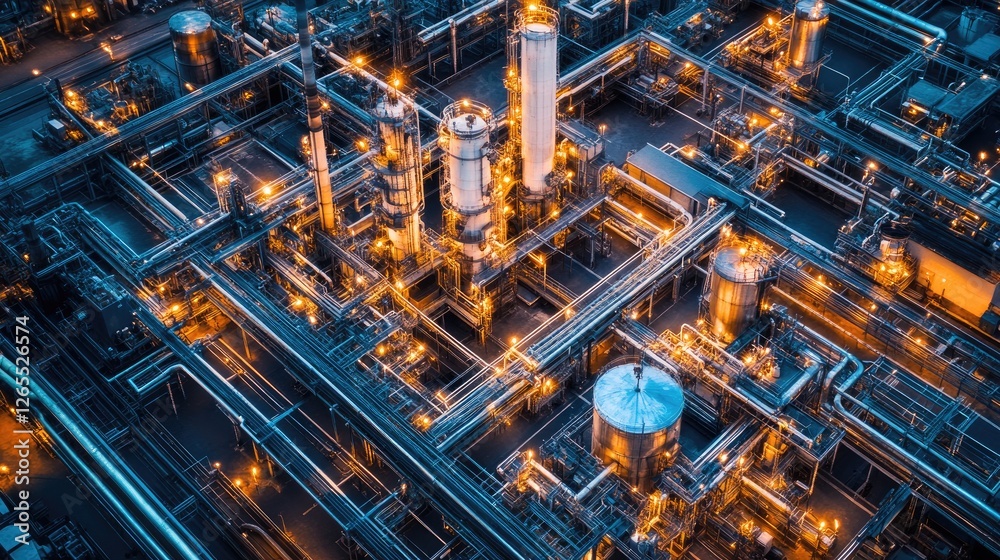 A high-tech industrial IoT system with interconnected sensors tracking operations. A high-tech industrial IoT system with interconnected sensors tracking operations.