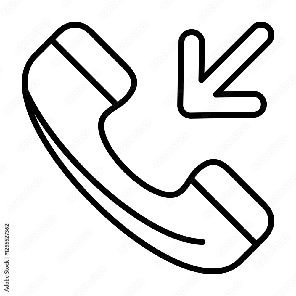 Incoming call Outline Icon Style Design Incoming call Outline Icon Style Design