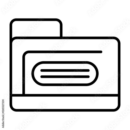 Folder Outline Icon Style Design