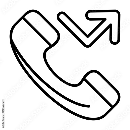 Missed call Outline Icon Style Design