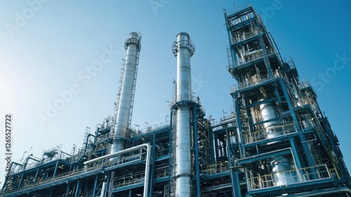 Wallpaper Mural A massive factory building with tall chimneys under a clear blue sky. Torontodigital.ca