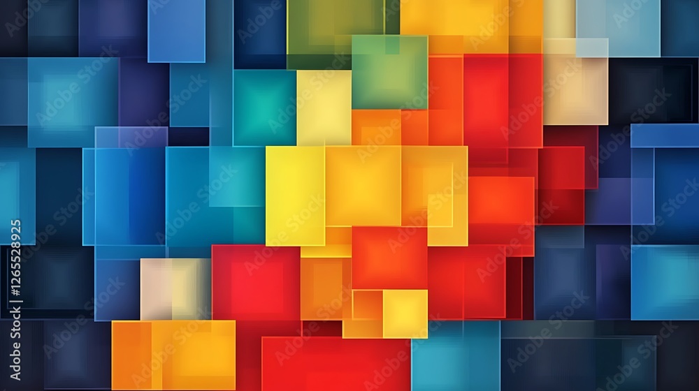 Vibrant Abstract Digital Painting: Overlapping Squares in Jewel Tones AI Generated Vibrant Abstract Digital Painting: Overlapping Squares in Jewel Tones AI Generated