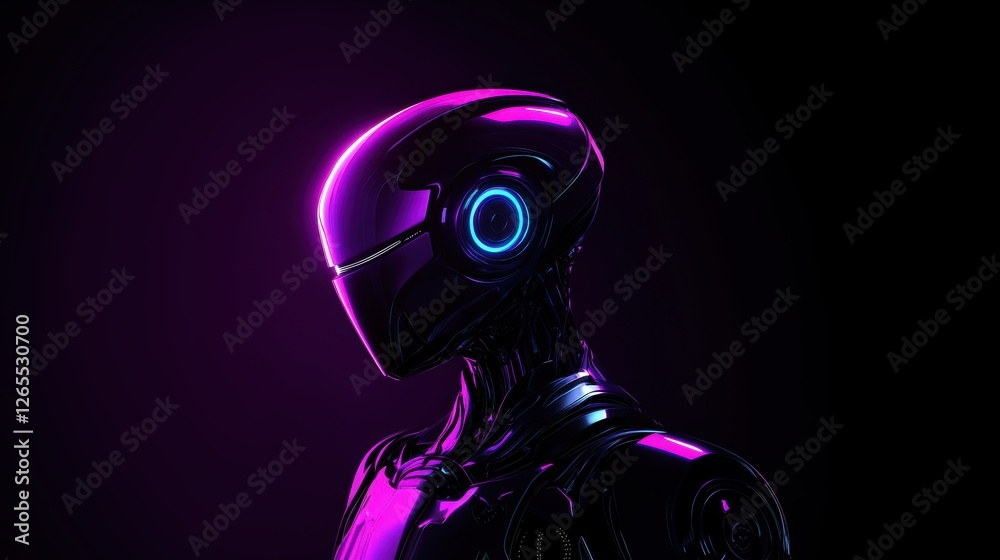 High tech background template design with theme of humanoid robot. High tech background template design with theme of humanoid robot.