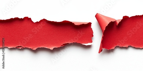 Wallpaper Mural The image is composed of a torn piece of red cardboard paper isolated on a transparent or white background, which is suitable for backgrounds and creative designs. Torontodigital.ca