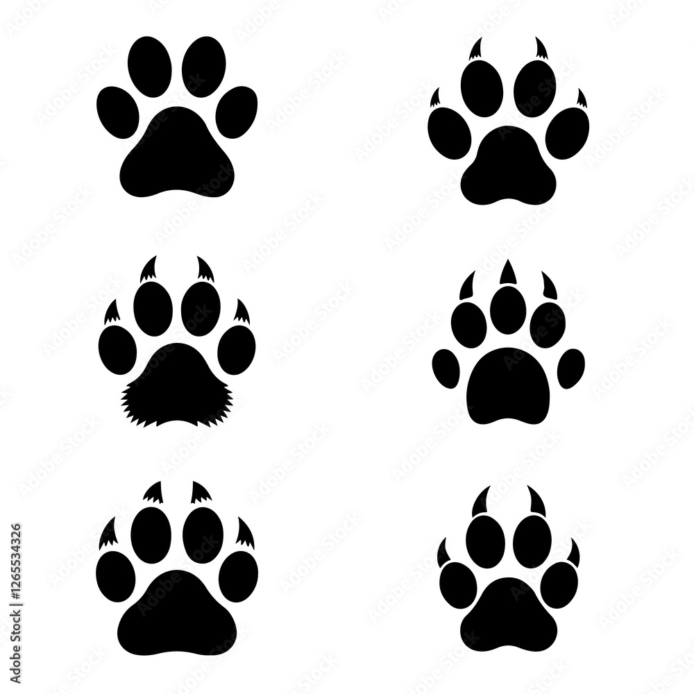 Fototapeta premium paw prints vector