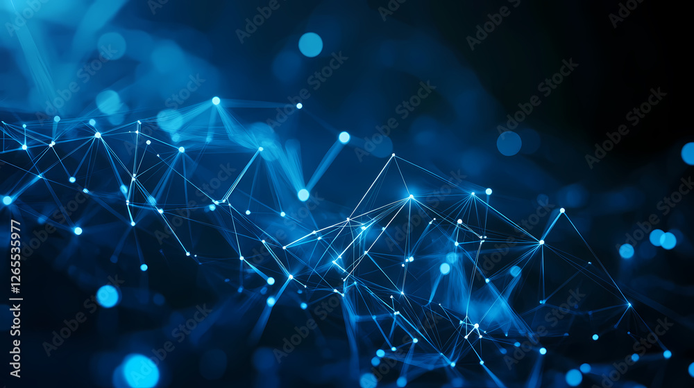 Fototapeta premium Blue Abstract Network: A Tech-Inspired Vision of the Future