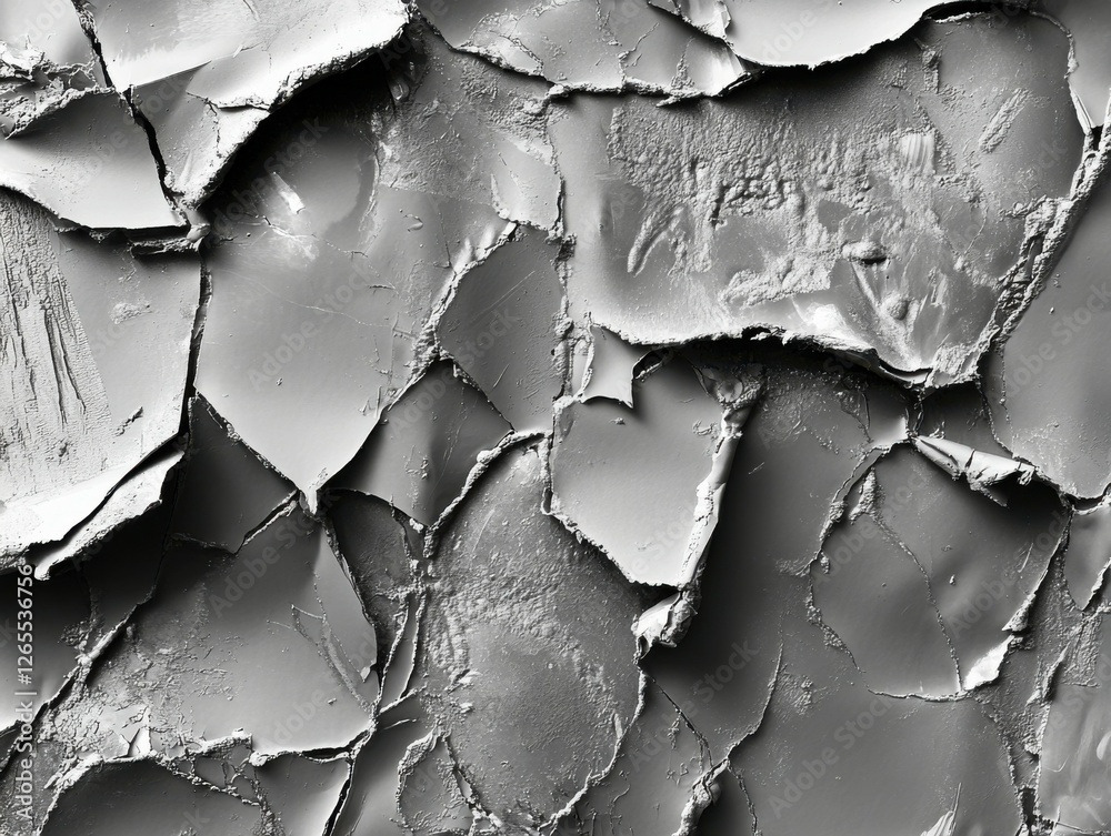 Obraz premium Melted Plastic Texture Overlay for Graphic Design - Black and White Material with Glossy Surface