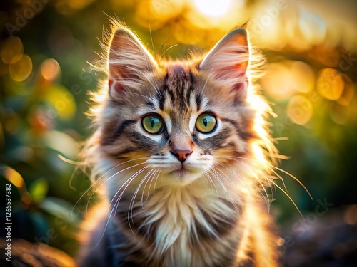 Adorable Kitten Close-Up: Aerial Drone Photography