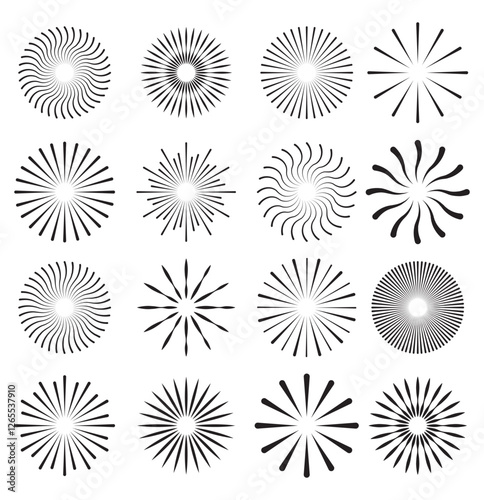 Radial circle lines. Circular radiating lines geometric design element. line burst vector illustration . 1176