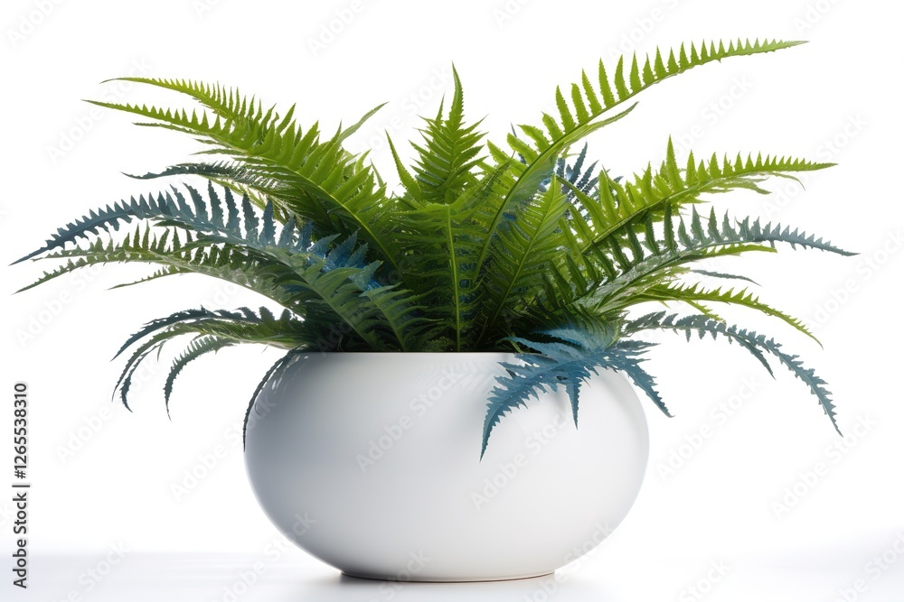 Obraz premium Fern in White Pot
