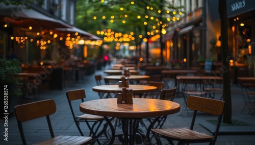 Evening Ambiance: Outdoor Dining in a Charming European City