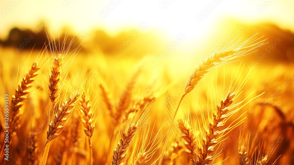 Golden Wheat Field at Sunset Sunlight Golden Wheat Field at Sunset Sunlight
