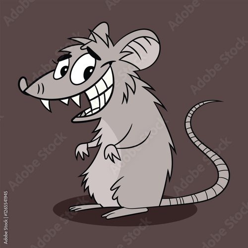 Hand drawn cartoon evil rat illustration