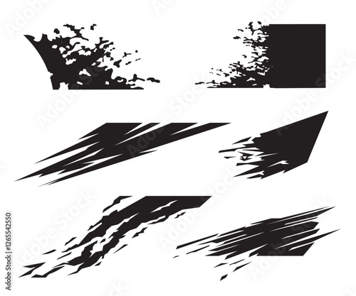 Wrap design for car vectors. car stickers stripes. mud splash abstract template20250214