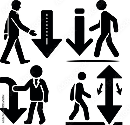 A set of Business Loss Concept with Male Figure