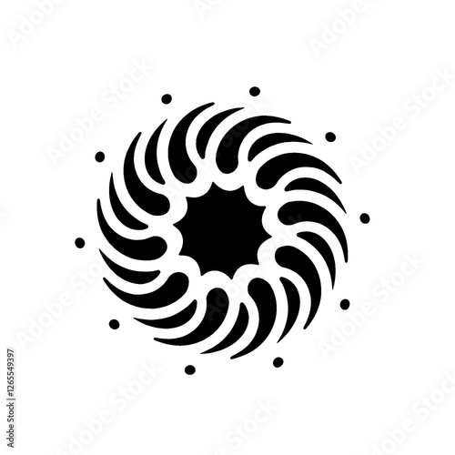 black sun circle logo, black sun circle logo with white background, vector illustration, logo