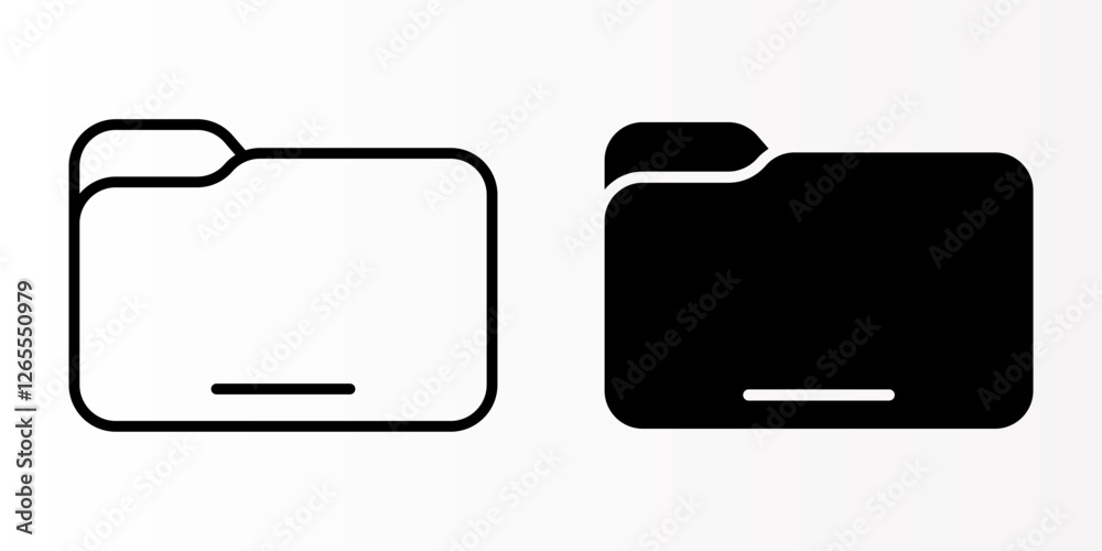 Folder icons set. for mobile concept and web design on white background Folder icons set. for mobile concept and web design on white background