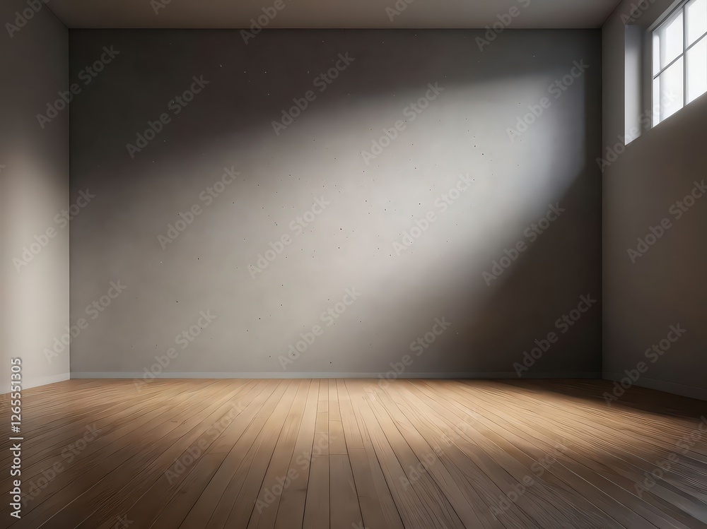 Empty Minimalist Room with Natural Light and Wooden Floor Empty Minimalist Room with Natural Light and Wooden Floor