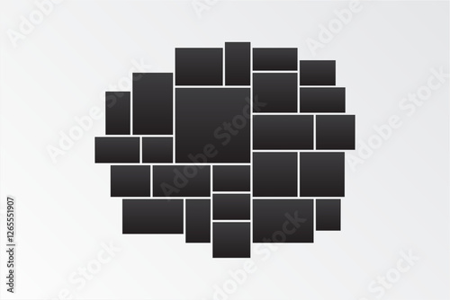 Mood board & branding interior presentation photo. collage frames boards mosaic frame photos pallet display & photo montage. vector illustration