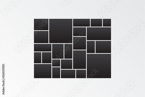 Mood board & branding interior presentation photo. collage frames boards mosaic frame photos pallet display & photo montage. vector illustration