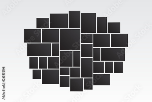 Mood board & branding interior presentation photo. collage frames boards mosaic frame photos pallet display & photo montage. vector illustration