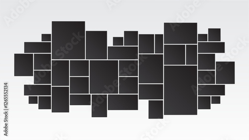 Mood board & branding interior presentation photo. collage frames boards mosaic frame photos pallet display & photo montage. vector illustration