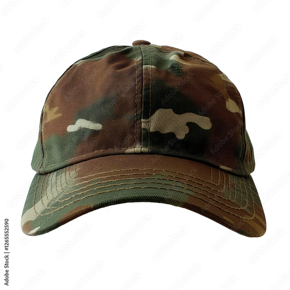 Fototapeta premium Cap in camouflage colors isolated on transparent background
