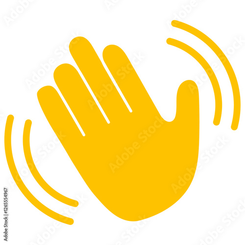 Wave Hand Icon Hello Sign Symbol Vector Illustration