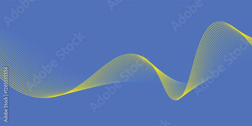 Abstract wave background with yellow line color element. Dynamic wave pattern. Modern flowing wavy lines. Futuristic technology concept. Suit for banner, poster, cover