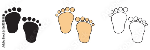 baby feet icon set . 1176