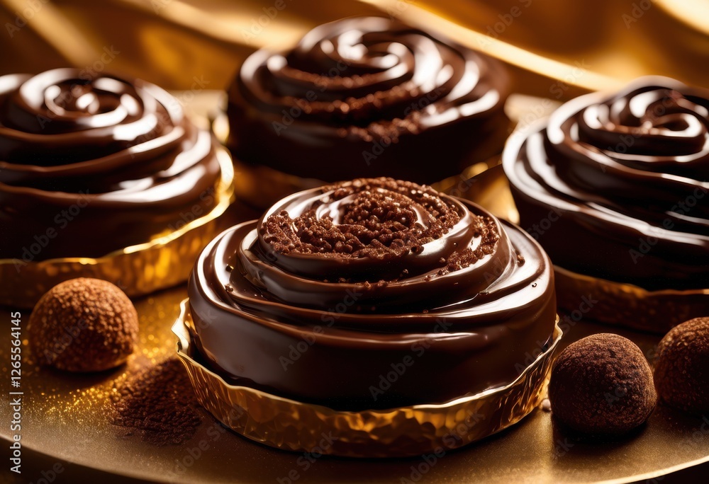 aesthetic close luxurious melted chocolate swirls inviting indulgence richly textured gourmet delight, dessert, glossy, smooth, confection, sweet, cocoa aesthetic close luxurious melted chocolate swirls inviting indulgence richly textured gourmet delight, dessert, glossy, smooth, confection, sweet, cocoa