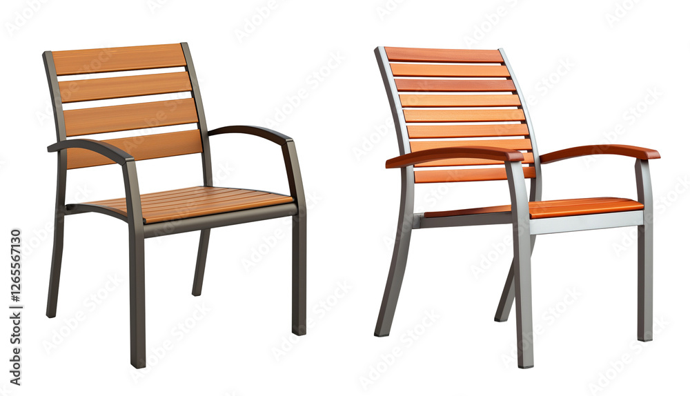 Fototapeta premium Bistro chair with arms isolated on white or transparent background PNG