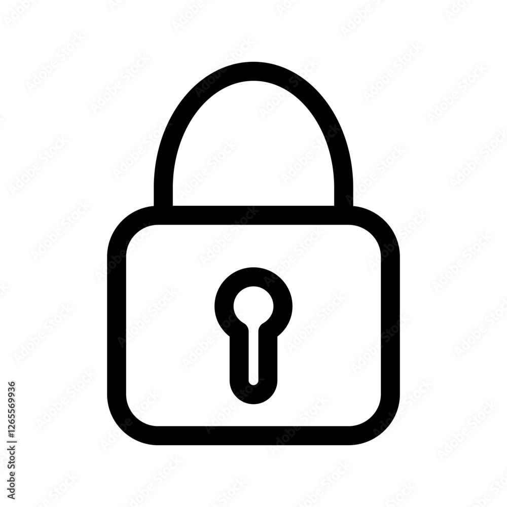Padlock icon. Security icon. Lock icon. Editable stroke. Black locked padlock icon Padlock icon. Security icon. Lock icon. Editable stroke. Black locked padlock icon
