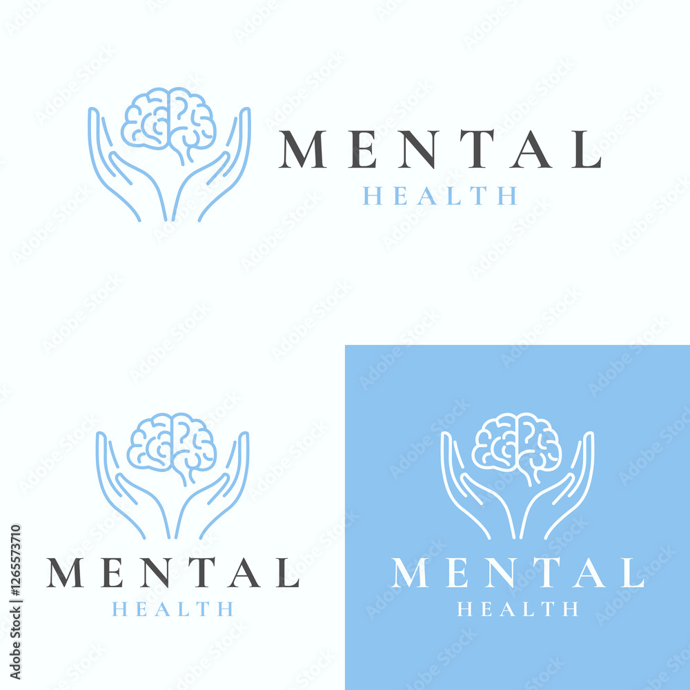 Fototapeta premium Abstract heart vector illustration design element for Mental health logo, card, or decoration